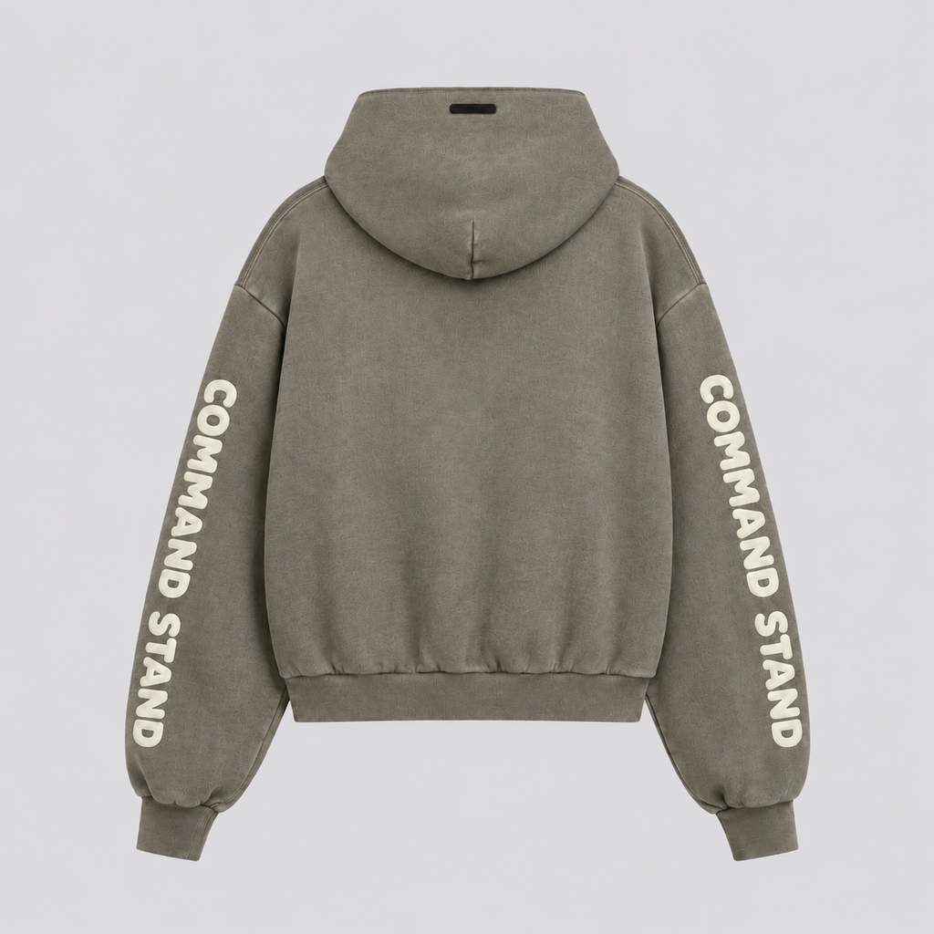 Common Stand — Sweat à capuche court, mousse délavé — vue 2