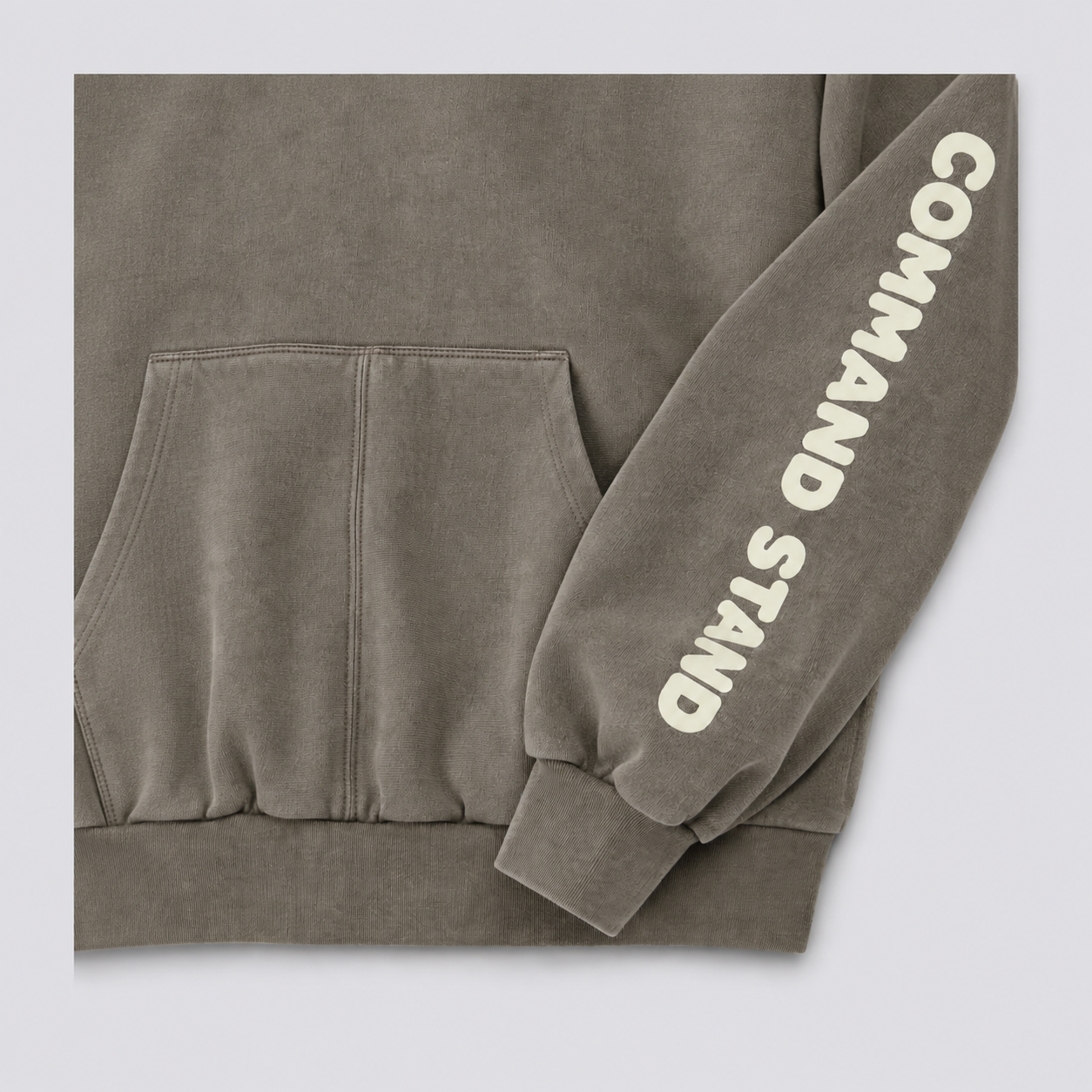 Common Stand — Sweat à capuche court, mousse délavé — vue 4