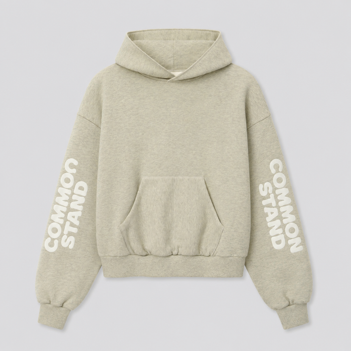 Common Stand — Sweat à capuche court, vanille chinée — vue 1