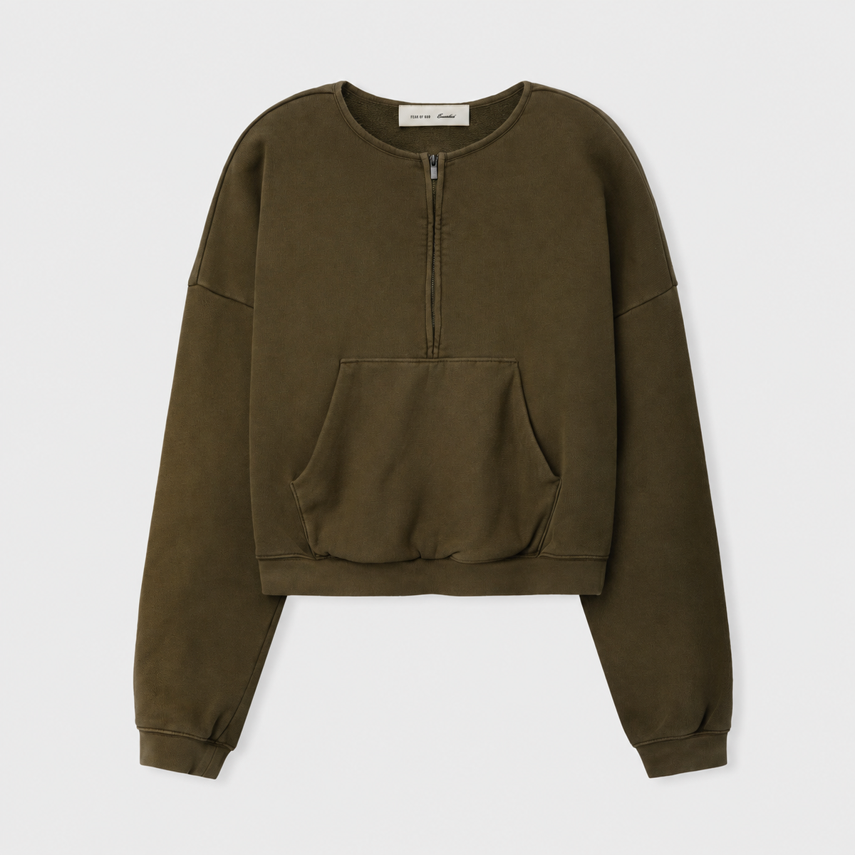 Common Stand — Sweat demi-zip court, mousse délavé — vue 1