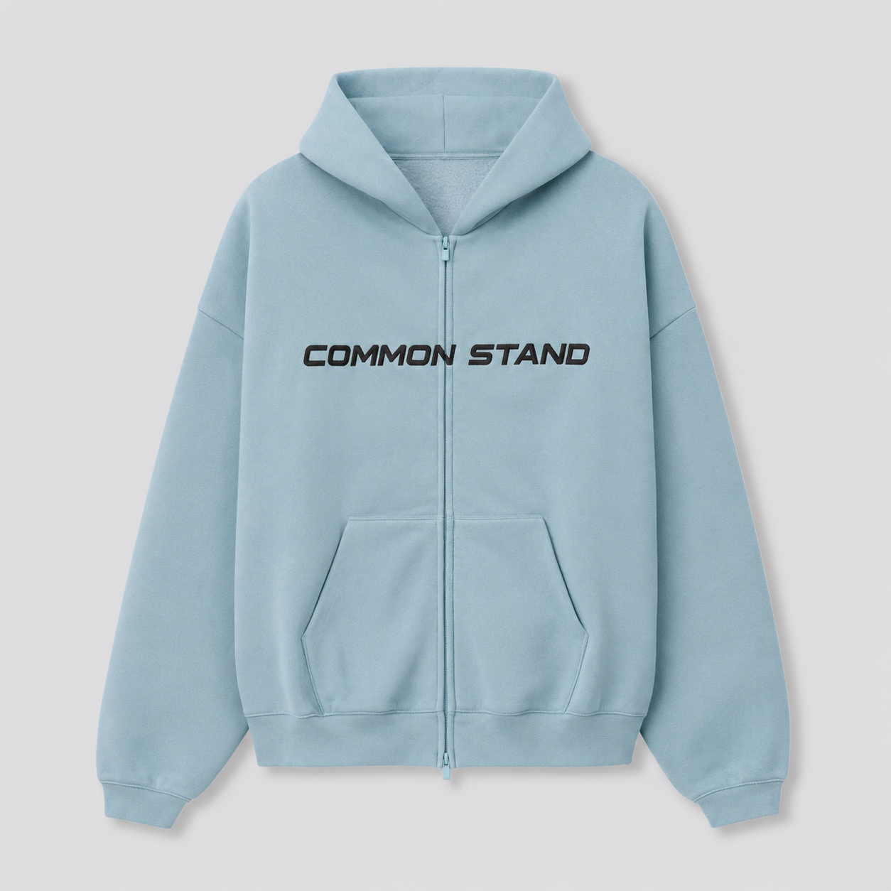 Common Stand — Sweat à capuche zippé, bleu pierre — vue 1