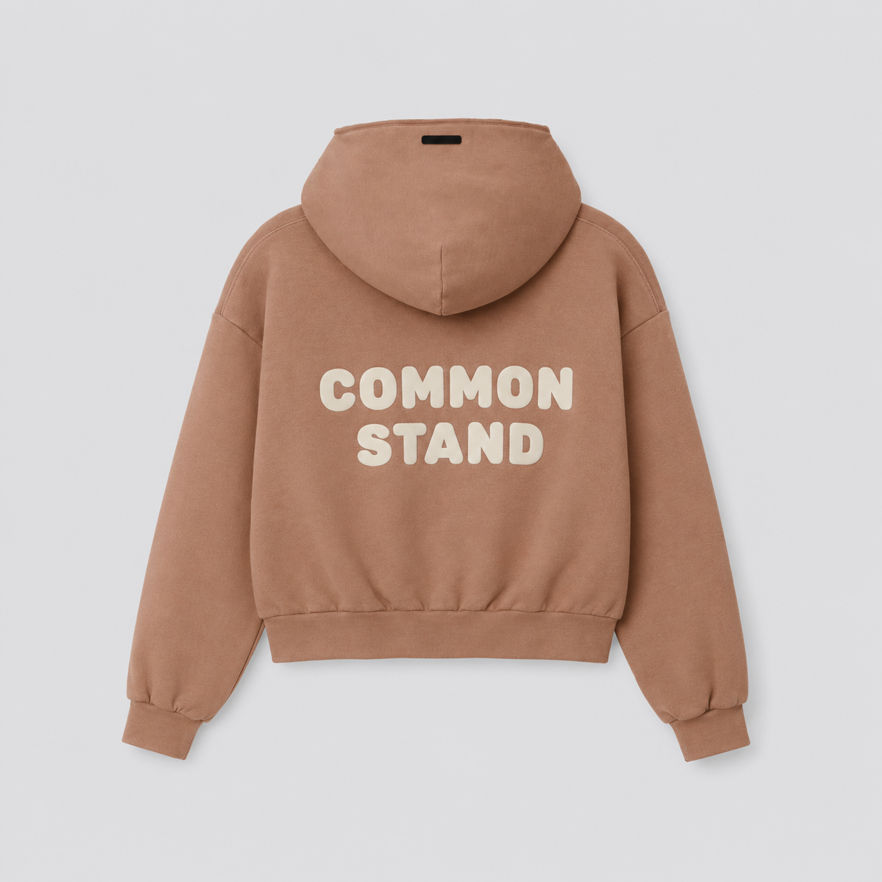 Common Stand — Sweat à capuche zippé court, gingembre délavé — vue 2