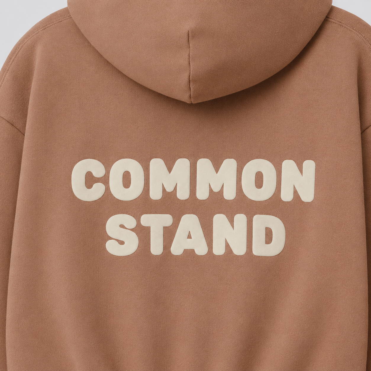 Common Stand — Sweat à capuche zippé court, gingembre délavé — vue 6